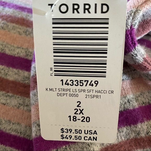 NWOT TORRID Stripe Supersoft Plush Tee - Picture 12 of 13
